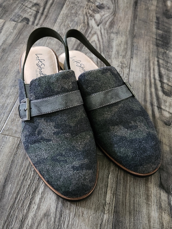 Life Stride Shoes - Life Stride Women's Zaida Velocity 2.0 Olive Camo Felt Slingback Mule Loafers